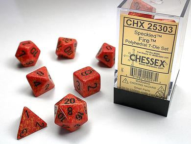 Chessex Dice (7pc) Speckled Fire CHX25303 | Pandora's Boox