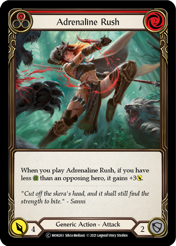 Adrenaline Rush (Red) (Rainbow Foil) [U-MON263-RF] Unlimited Edition Rainbow Foil