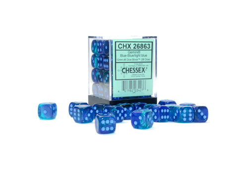 Chessex 36D6 Dice Gemini Blue-Blue/light Blue CHX26863 | Pandora's Boox