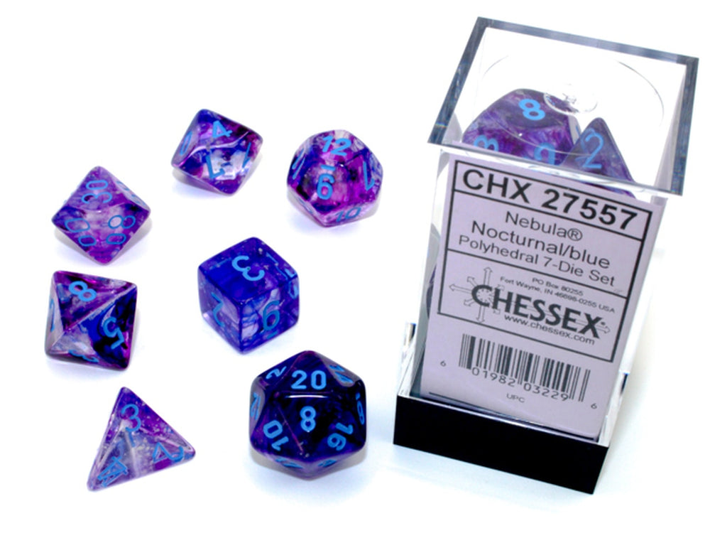 Chessex Luminary Effect 7pc Chx27557 Nebula Nocturnal / Blue