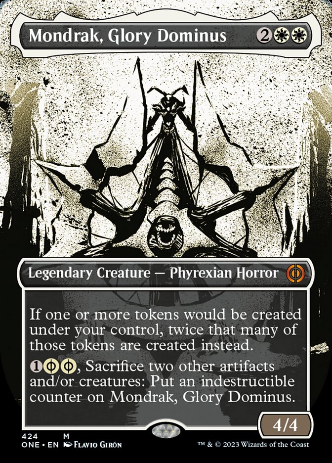 Mondrak, Glory Dominus (Borderless Ichor Step-and-Compleat Foil) [Phyrexia: All Will Be One] | Pandora's Boox