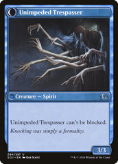 Uninvited Geist // Unimpeded Trespasser [Shadows over Innistrad] | Pandora's Boox