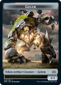 Golem // Elf Warrior Double-Sided Token [Double Masters Tokens] | Pandora's Boox