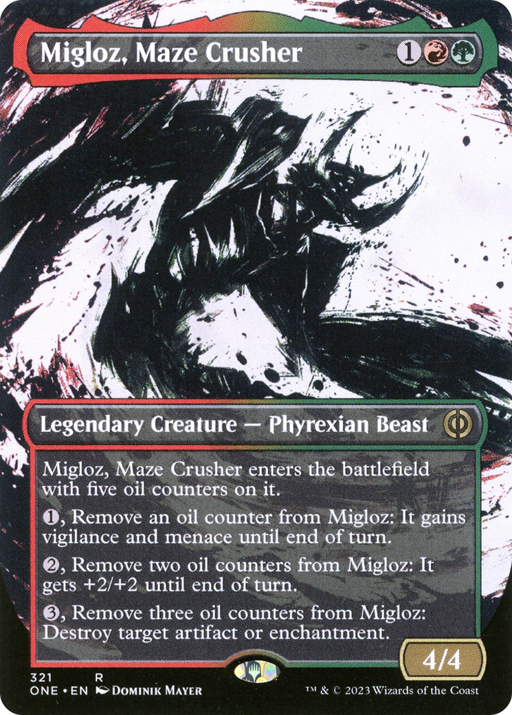 Migloz, Maze Crusher (Borderless Ichor) [Phyrexia: All Will Be One] | Pandora's Boox