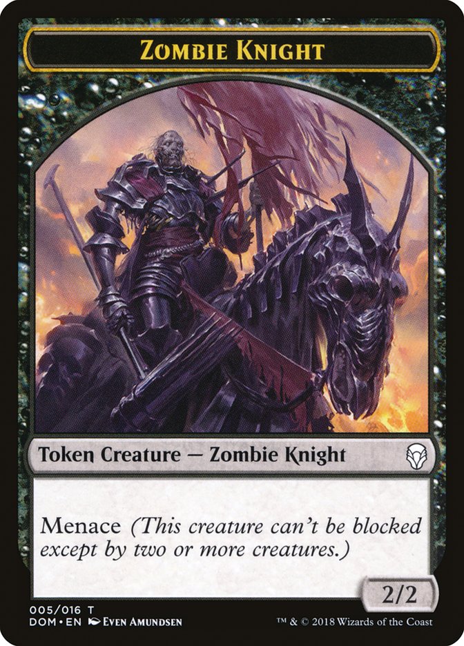 Zombie Knight Token [Dominaria Tokens] | Pandora's Boox