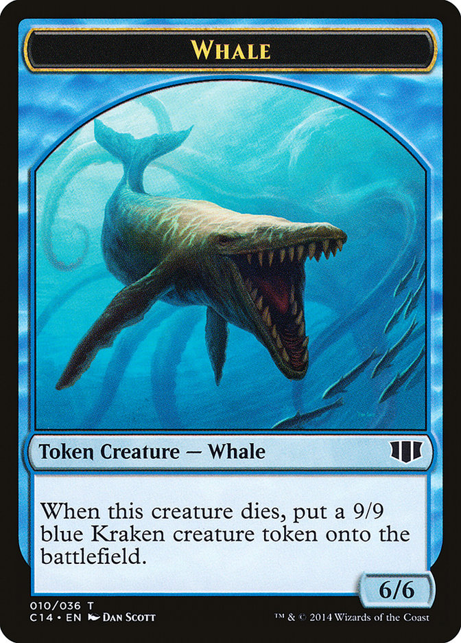Whale // Zombie (011/036) Double-Sided Token [Commander 2014 Tokens] | Pandora's Boox