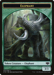 Elephant // Elf Warrior Double-Sided Token [Commander 2014 Tokens] | Pandora's Boox