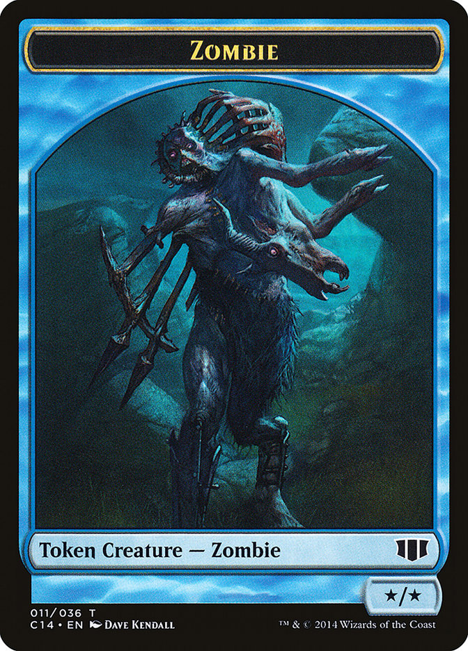 Whale // Zombie (011/036) Double-Sided Token [Commander 2014 Tokens] | Pandora's Boox