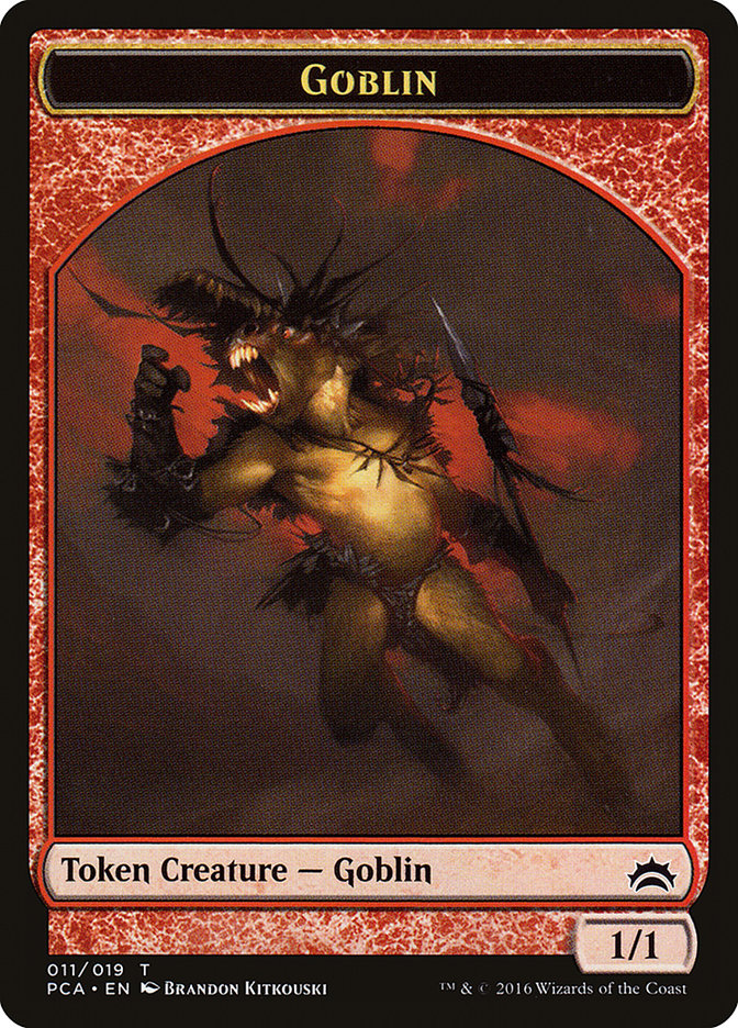 Saproling // Goblin Double-Sided Token [Planechase Anthology Tokens] | Pandora's Boox