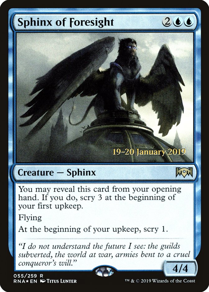 Sphinx of Foresight [Ravnica Allegiance Prerelease Promos] | Pandora's Boox