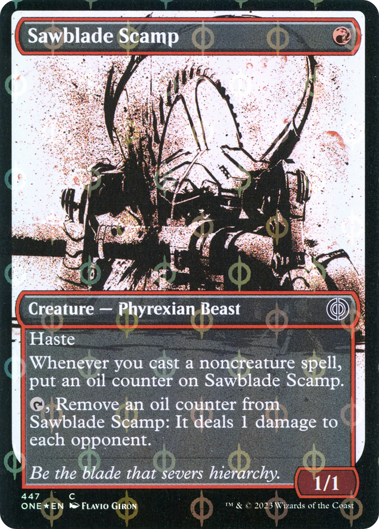 Sawblade Scamp (Showcase Ichor Step-and-Compleat Foil) [Phyrexia: All Will Be One] | Pandora's Boox