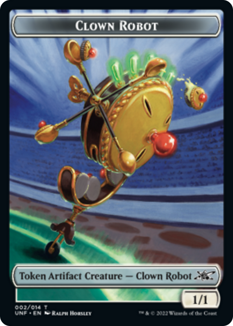 Clown Robot (002) // Treasure (012) Double-Sided Token [Unfinity Tokens] | Pandora's Boox