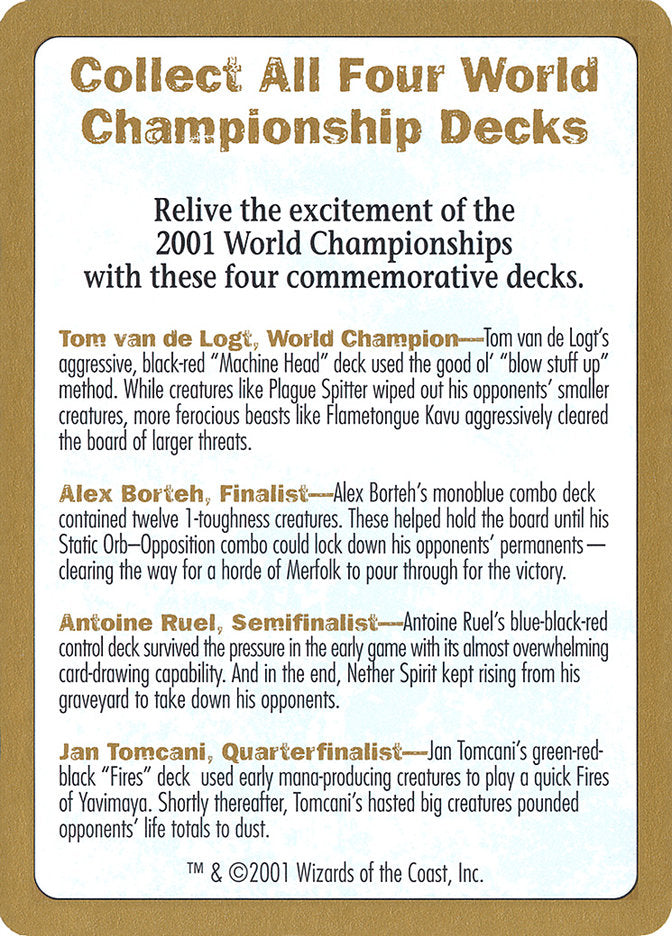 2001 World Championships Ad [World Championship Decks 2001] | Pandora's Boox