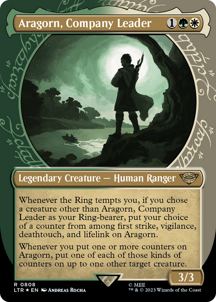 Aragorn, Company Leader (Showcase) (Surge Foil) [The Lord of the Rings: Tales of Middle-Earth] | Pandora's Boox