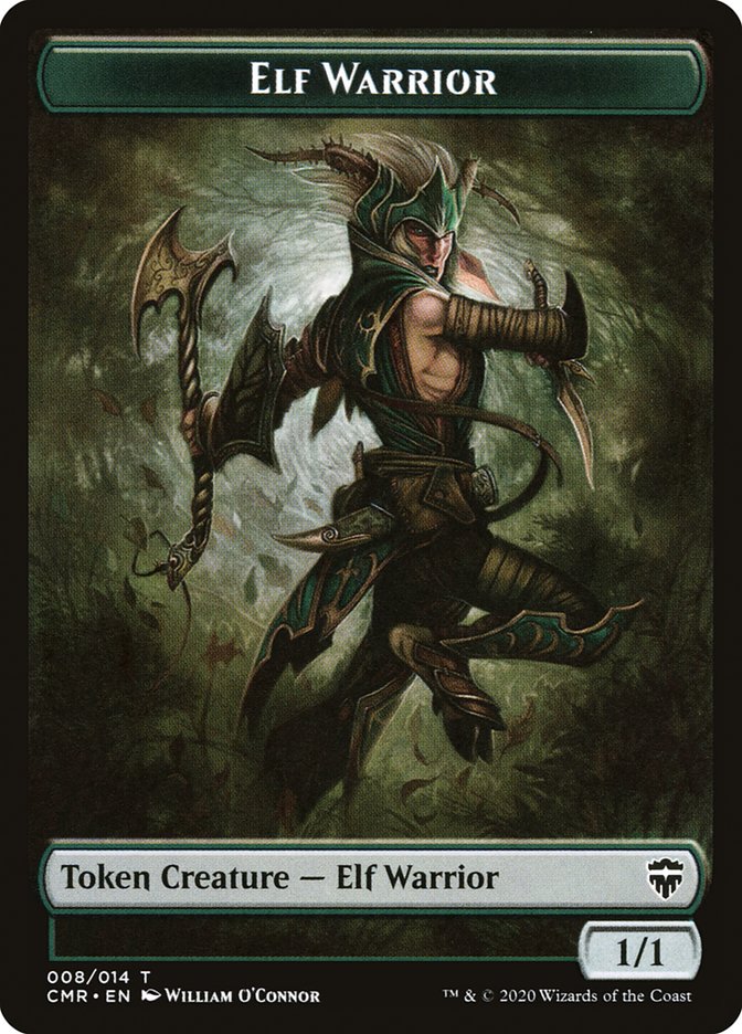 Elf Warrior // Zombie Double-Sided Token [Commander Legends Tokens] | Pandora's Boox
