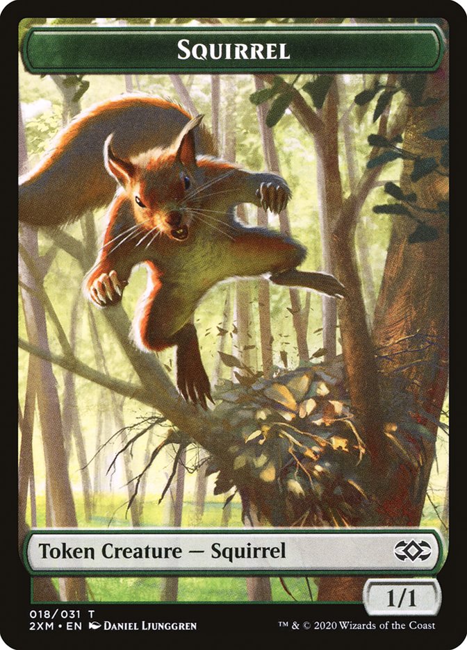 Demon // Squirrel Double-Sided Token [Double Masters Tokens] | Pandora's Boox
