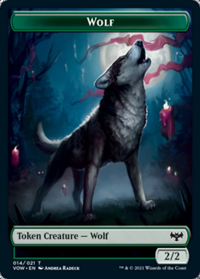 Blood // Wolf (014) Double-Sided Token [Innistrad: Crimson Vow Tokens] | Pandora's Boox