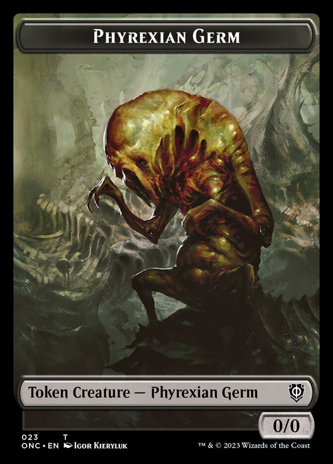 Phyrexian Mite (011) // Phyrexian Germ Double-Sided Token [Phyrexia: All Will Be One Commander Tokens] | Pandora's Boox