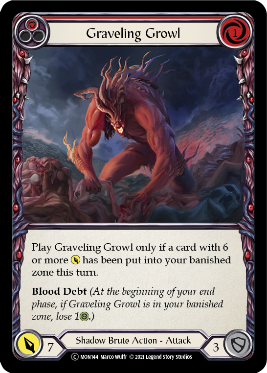 Graveling Growl (Red) (Rainbow Foil) [U-MON144-RF] Unlimited Edition Rainbow Foil