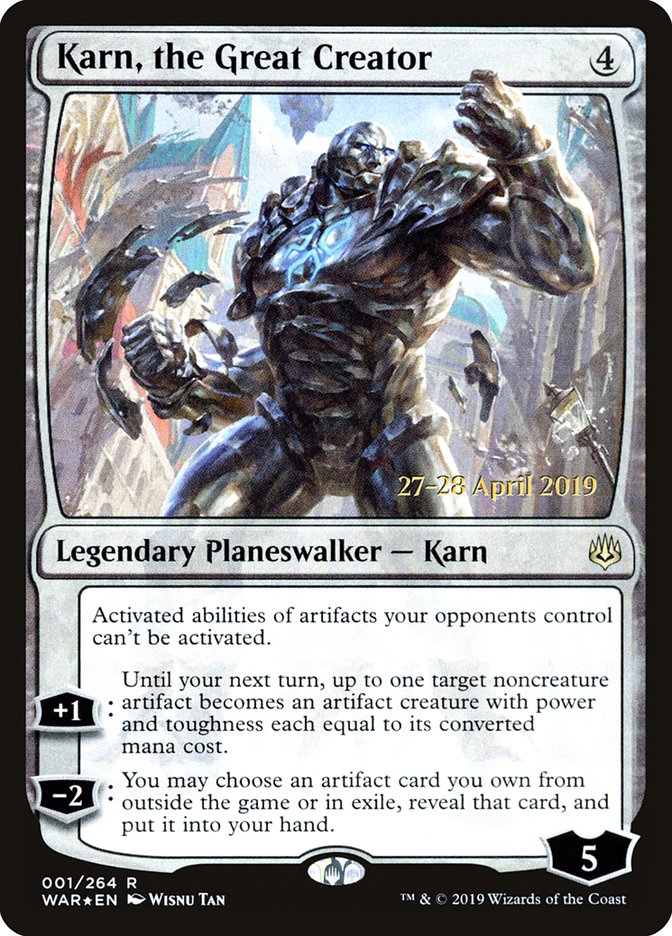 Karn, the Great Creator [War of the Spark Prerelease Promos] | Pandora's Boox