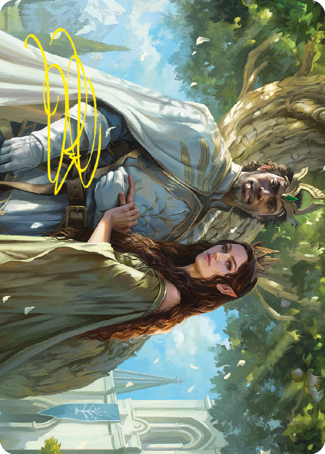 Aragorn and Arwen, Wed Art Card (Gold-Stamped Signature) [The Lord of the Rings: Tales of Middle-earth Art Series] | Pandora's Boox