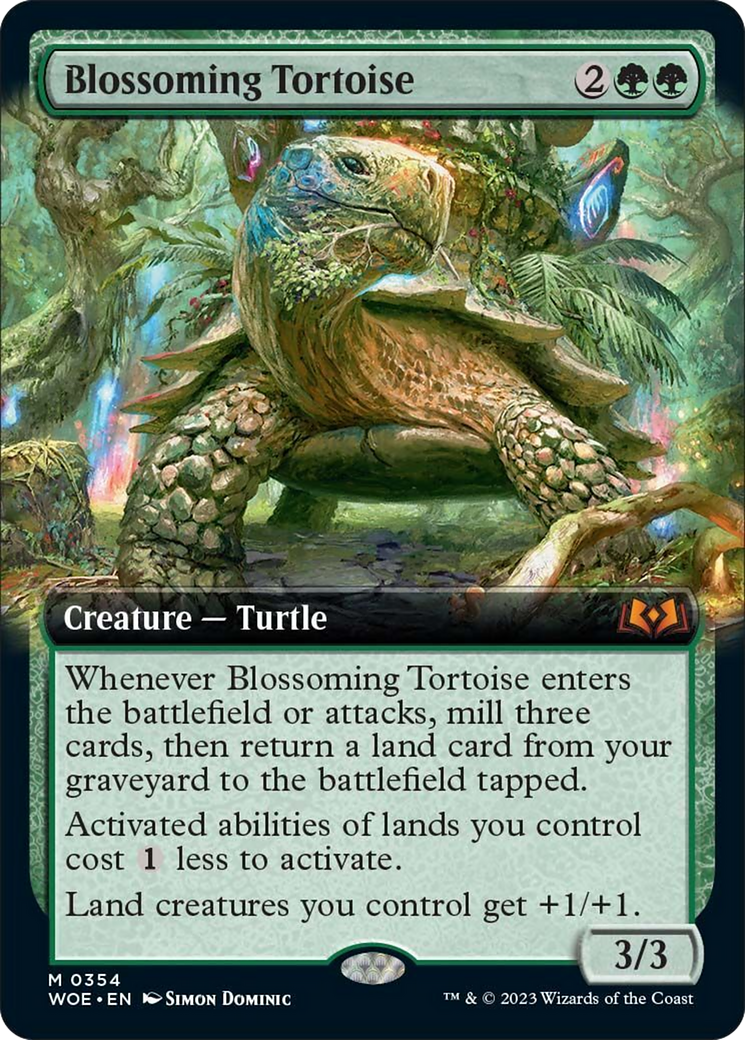 Blossoming Tortoise (Extended Art) [Wilds of Eldraine] | Pandora's Boox