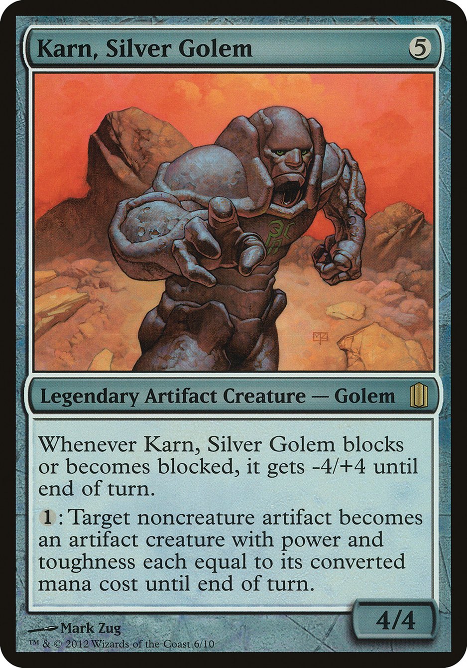 Karn, Silver Golem (Oversized) [Commander's Arsenal Oversized] | Pandora's Boox