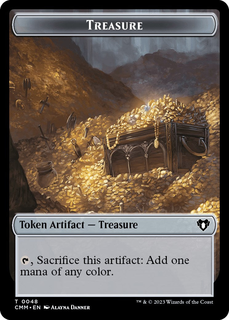 Treasure // Stoneforged Blade Double-Sided Token [Commander Masters Tokens] | Pandora's Boox