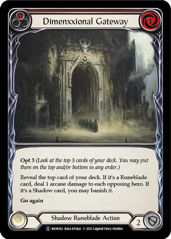 Dimenxxional Gateway (Red) (Rainbow Foil) [U-MON162-RF] Unlimited Edition Rainbow Foil
