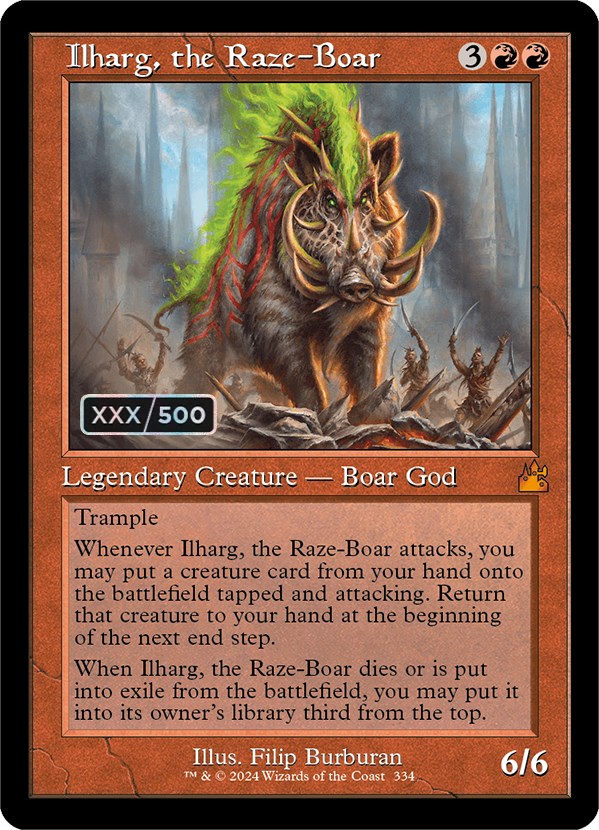 Ilharg, the Raze-Boar (Retro) (Serialized) [Ravnica Remastered] | Pandora's Boox