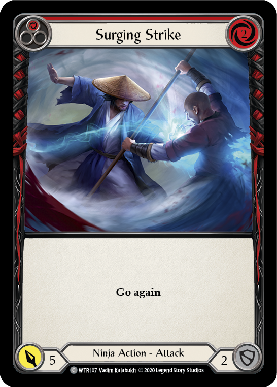 Surging Strike (Red) [WTR107] Unlimited Edition Rainbow Foil