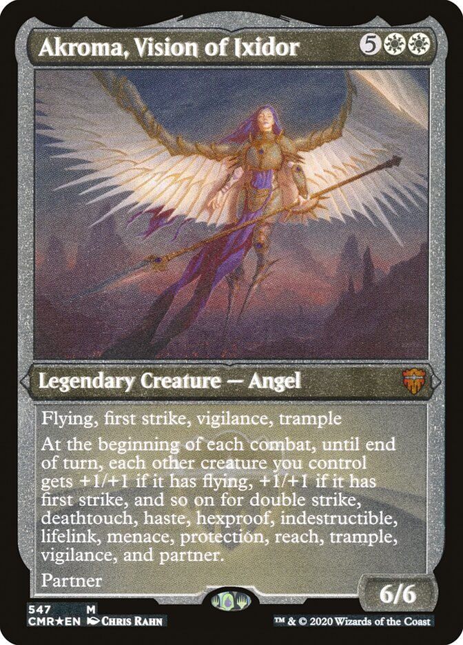 Akroma, Vision of Ixidor (Etched) [Commander Legends] | Pandora's Boox