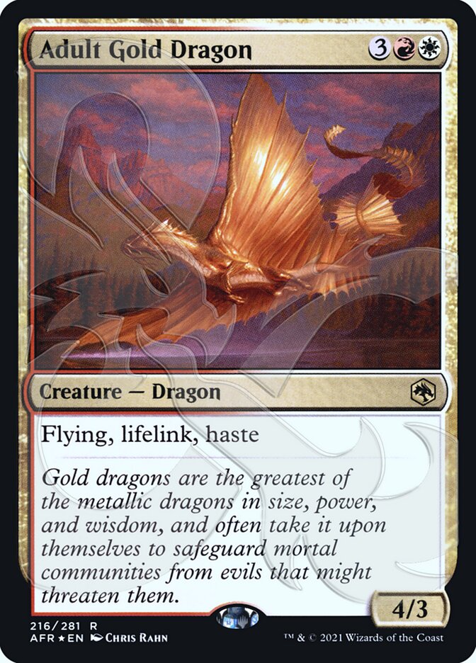 Adult Gold Dragon (Ampersand Promo) [Dungeons & Dragons: Adventures in the Forgotten Realms Promos] | Pandora's Boox