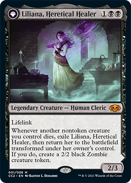 Liliana, Heretical Healer // Liliana, Defiant Necromancer [Commander Collection: Black] | Pandora's Boox