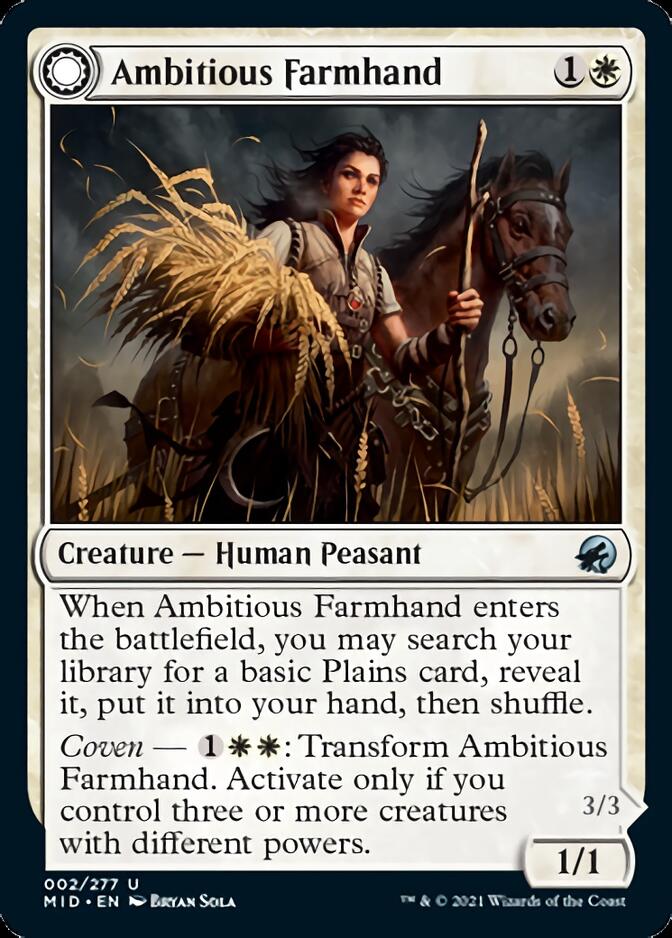 Ambitious Farmhand // Seasoned Cathar [Innistrad: Midnight Hunt] | Pandora's Boox