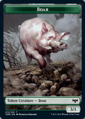 Blood // Boar Double-Sided Token [Innistrad: Crimson Vow Tokens] | Pandora's Boox