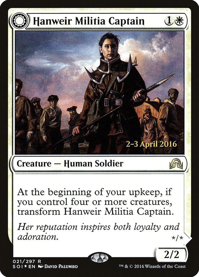 Hanweir Militia Captain // Westvale Cult Leader [Shadows over Innistrad Prerelease Promos] | Pandora's Boox