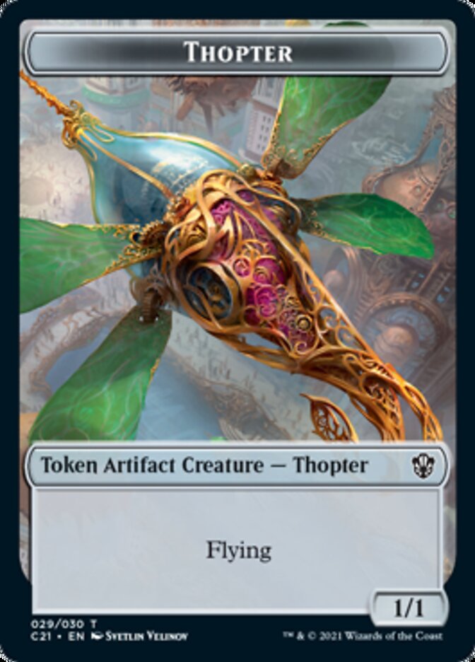 Golem (025) // Thopter Double-Sided Token [Commander 2021 Tokens] | Pandora's Boox