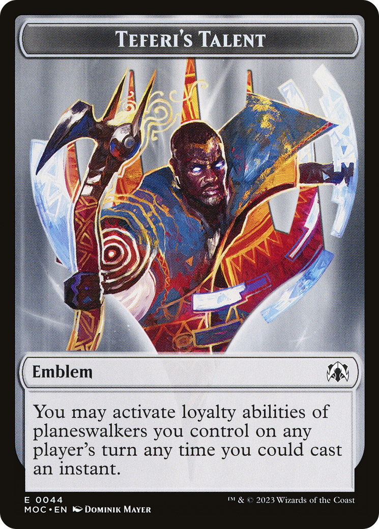 First Mate Ragavan // Teferi's Talent Emblem Double-Sided Token [March of the Machine Commander Tokens] | Pandora's Boox
