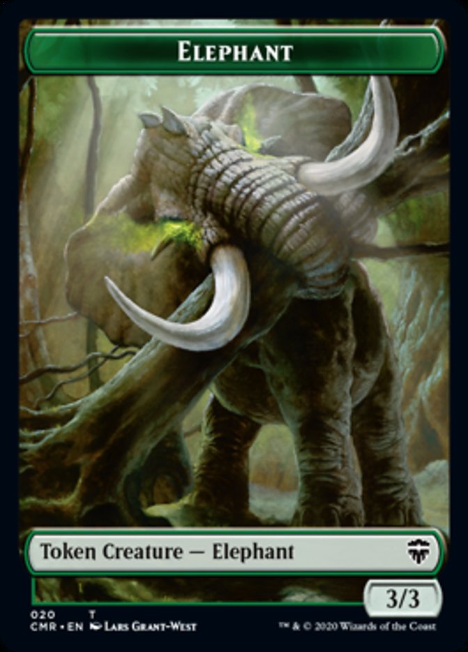 Beast (19) // Elephant Double-Sided Token [Commander Legends Tokens] | Pandora's Boox