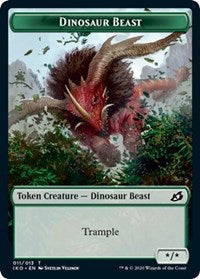 Dinosaur Beast // Human Soldier (003) Double-Sided Token [Ikoria: Lair of Behemoths Tokens] | Pandora's Boox