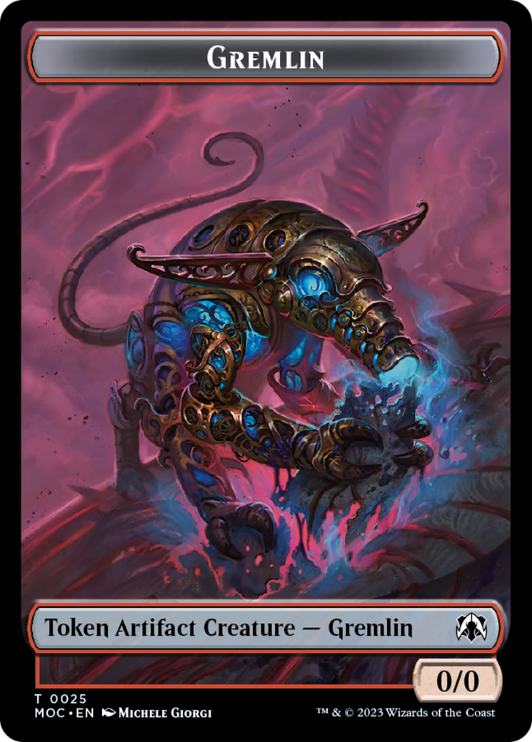 Treasure // Gremlin Double-Sided Token [March of the Machine Commander Tokens] | Pandora's Boox
