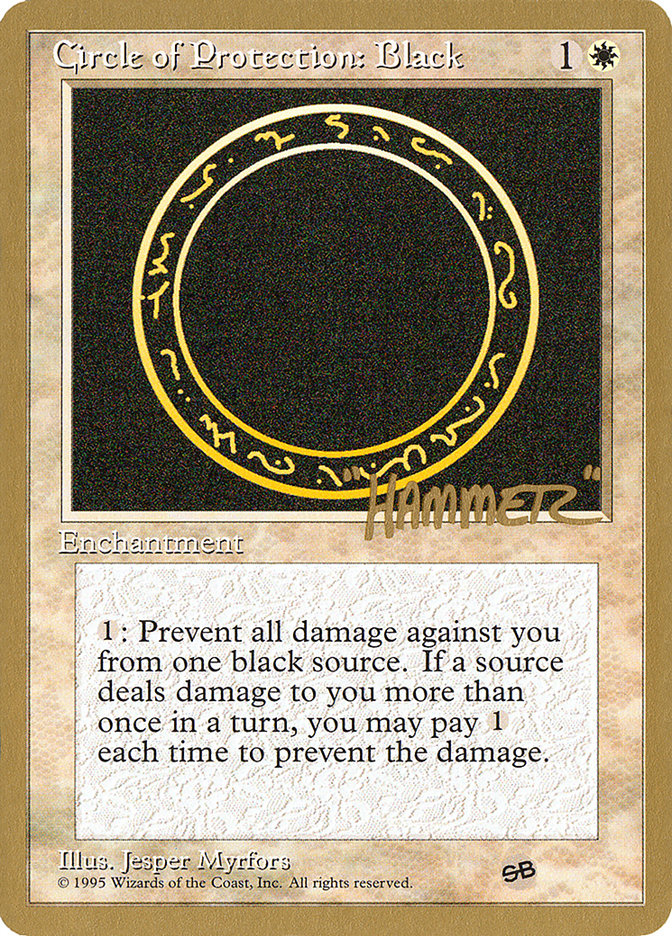 Circle of Protection: Black (Shawn "Hammer" Regnier) (SB) [Pro Tour Collector Set] | Pandora's Boox