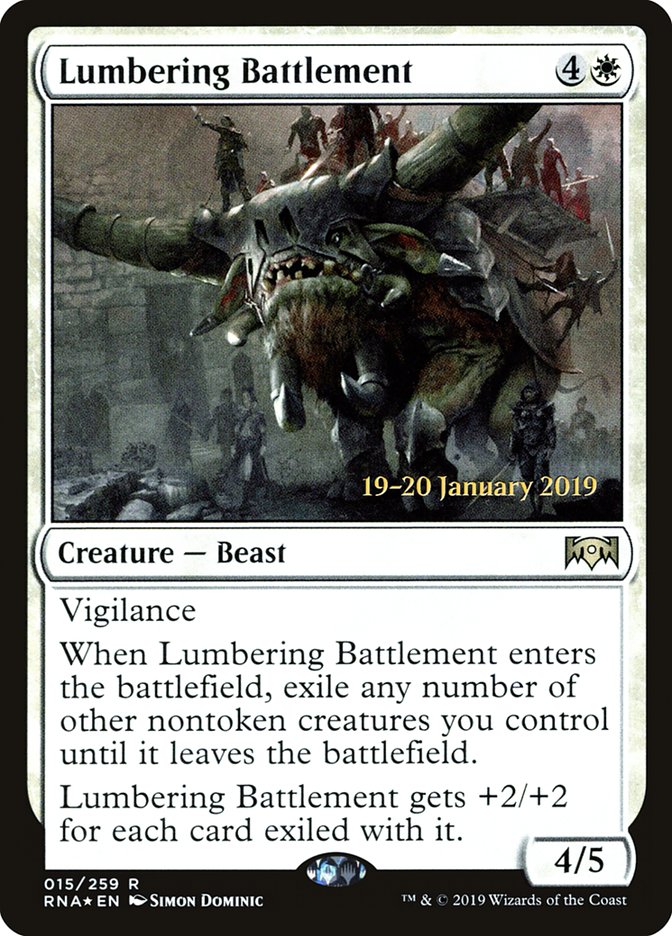 Lumbering Battlement [Ravnica Allegiance Prerelease Promos] | Pandora's Boox