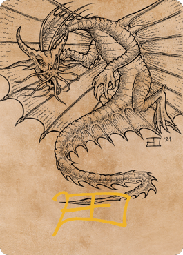 Ancient Gold Dragon Art Card (44) (Gold-Stamped Signature) [Commander Legends: Battle for Baldur's Gate Art Series] | Pandora's Boox