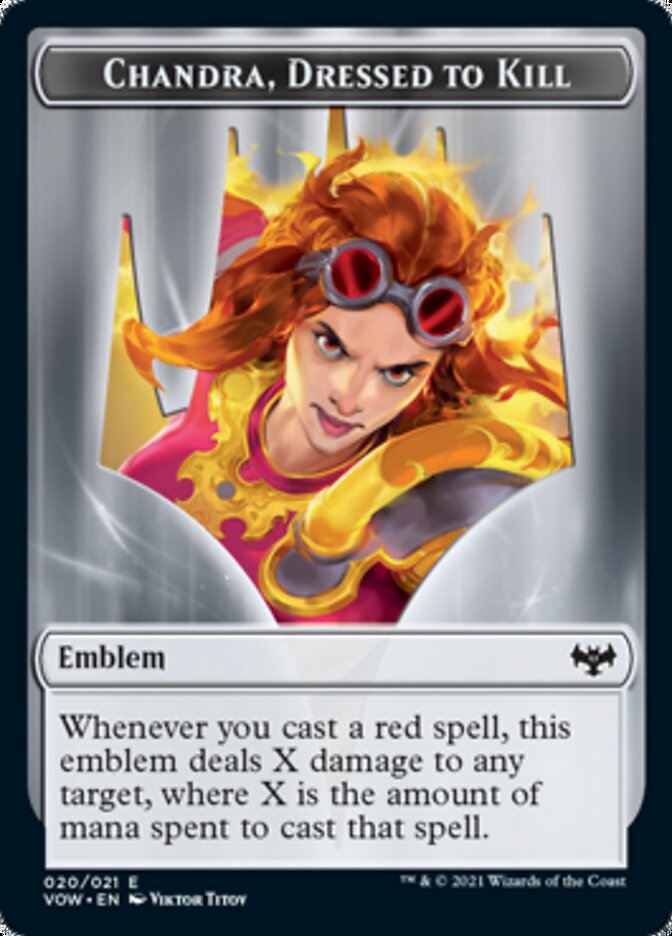 Chandra, Dressed to Kill Emblem [Innistrad: Crimson Vow Tokens] | Pandora's Boox