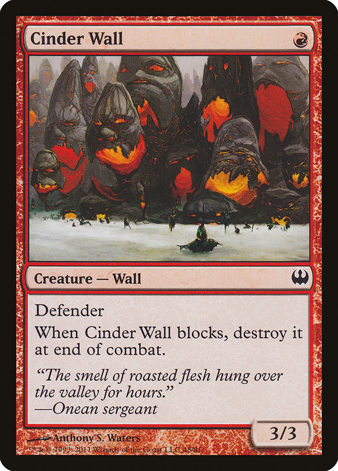 Cinder Wall [Duel Decks: Knights vs. Dragons] | Pandora's Boox