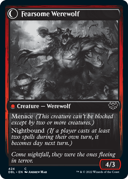 Fearful Villager // Fearsome Werewolf [Innistrad: Double Feature] | Pandora's Boox
