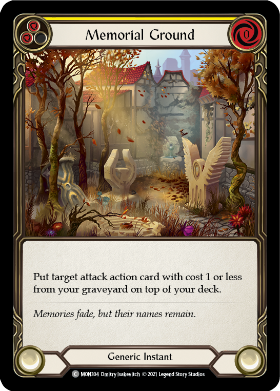 Memorial Ground (Yellow) (Rainbow Foil) [MON304-RF] 1st Edition Rainbow Foil
