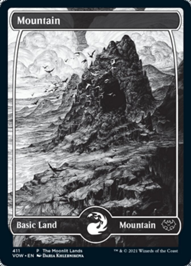 Mountain (The Moonlit Lands) (Foil Etched) [Innistrad: Crimson Vow Promos] | Pandora's Boox